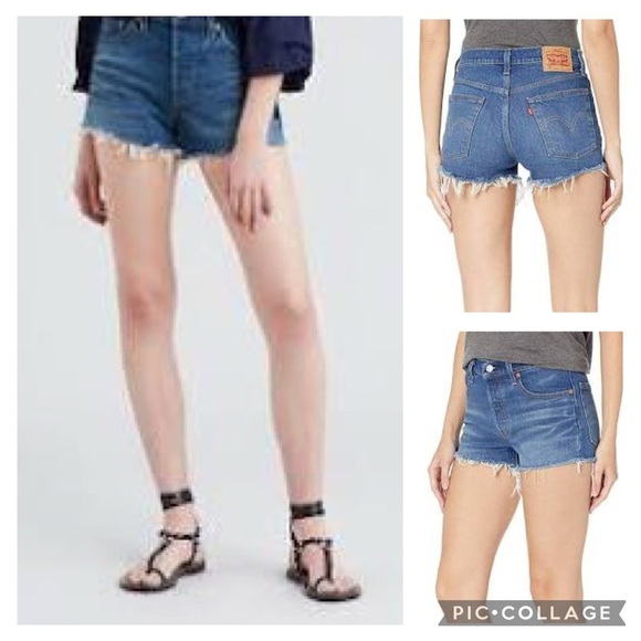 Levi’s 501 Cut Off Denim Jeans Button Fly Shorts Women’s size 29 - Picture 1 of 11